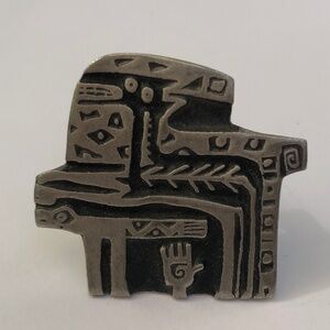 Urban Fetishes  Pewter Petroglyph Animal Pin Brooch